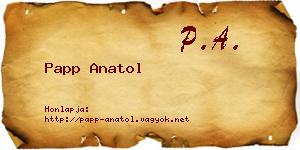Papp Anatol névjegykártya